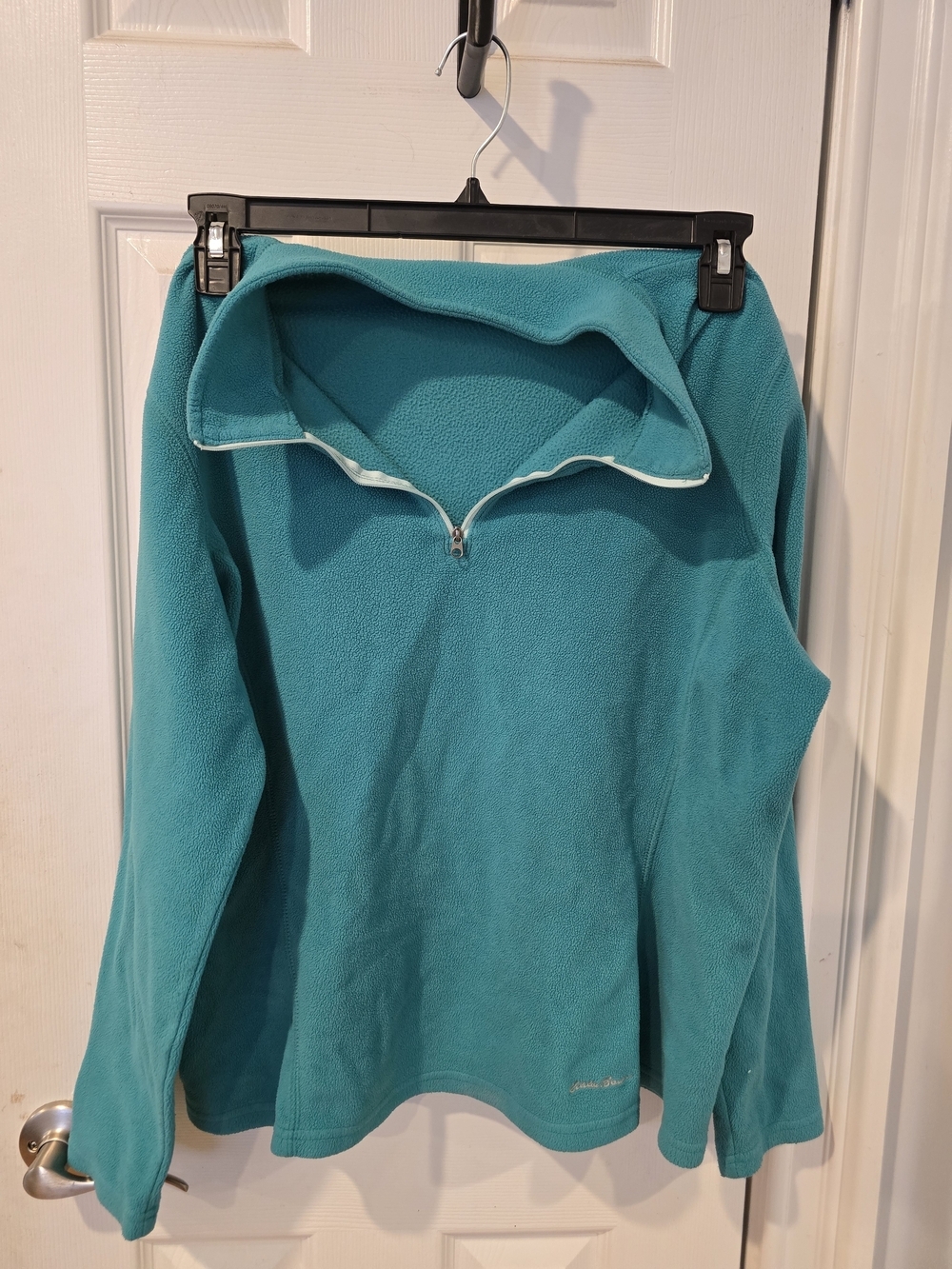 Eddie Bauer Women's Large Teal Quarter-Zip Fleece Pullover Womens Large
